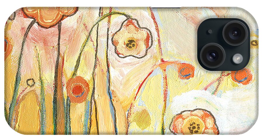 Floral iPhone Case featuring the painting Orange Whimsy by Jennifer Lommers