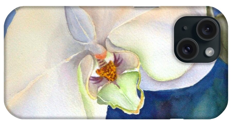 Orchid iPhone Case featuring the painting Orchid Aglow by Petra Burgmann