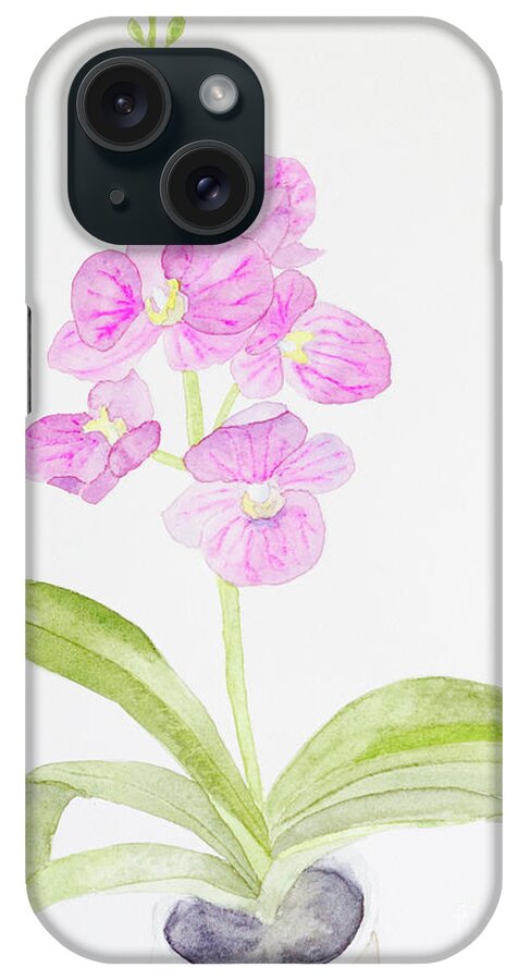 Orchid iPhone Case featuring the painting Orchid Gift by Laurel Best