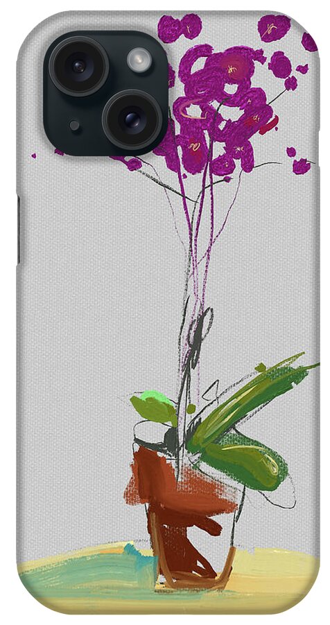 Floral iPhone Case featuring the mixed media Orchid by Russell Pierce