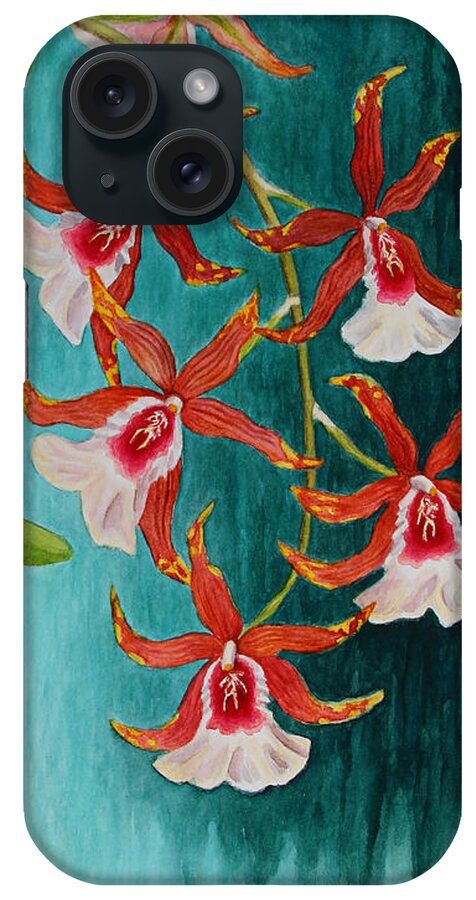 Orchids iPhone Case featuring the painting Orchids - Volcano Queen by Kerri Ligatich