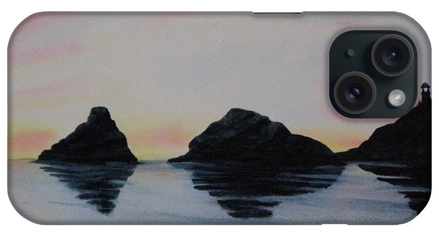 Landscape iPhone Case featuring the painting Oregon Coast by Lynn Quinn