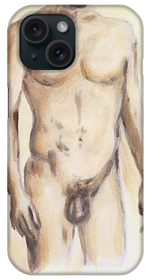 Original Oil iPhone Case featuring the painting Original Painting of a NUDE MALE TORSO by G Linsenmayer