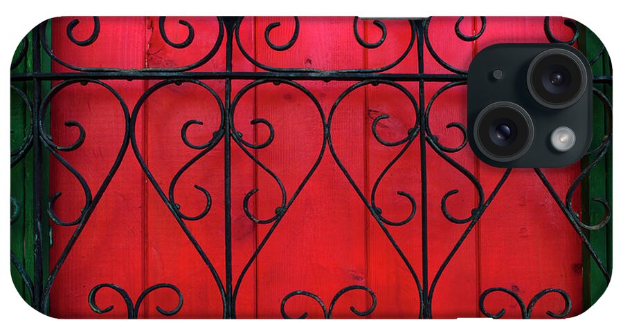 Abstract iPhone Case featuring the photograph Ornate Metal Fence by Jim Corwin