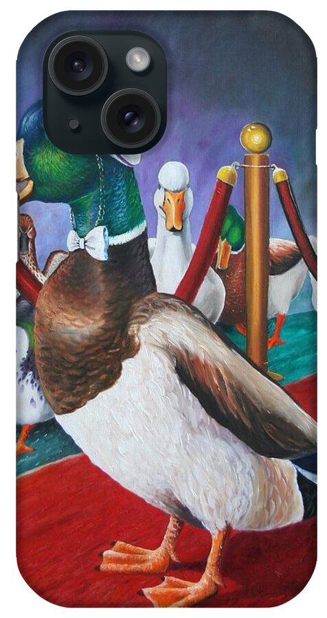  Ducks iPhone Case featuring the painting Oscar by Arthur Covington