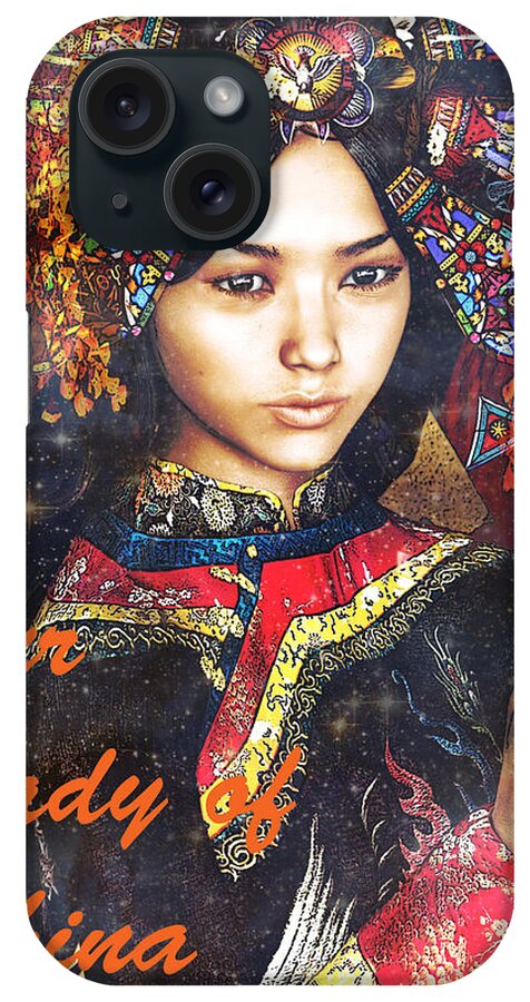 Our Lady Of China iPhone Case featuring the painting Our Lady of China/2 by Suzanne Silvir