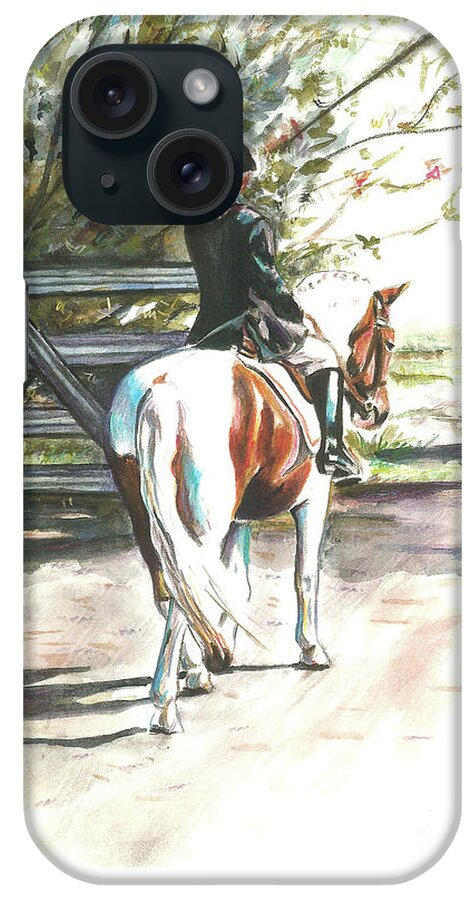Pony iPhone Case featuring the painting Out for a hack by Suzanne Leonard