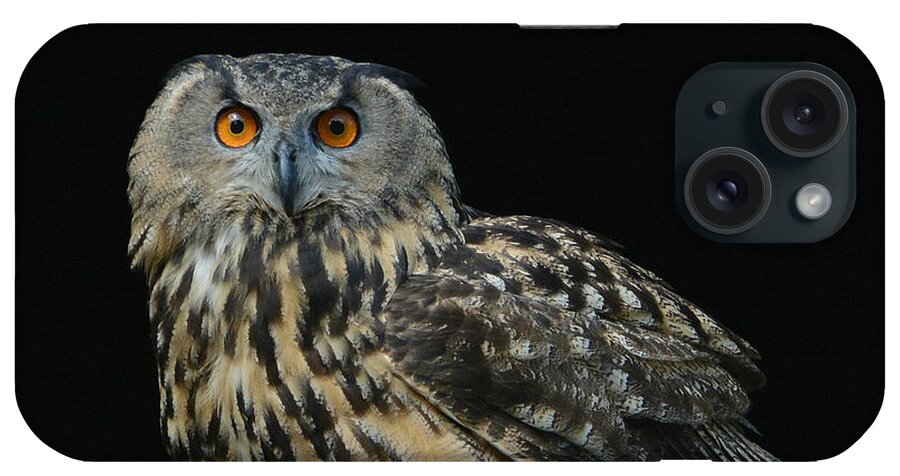 Eurasian Eagle Owl iPhone Case featuring the photograph Out Of The Darkness 2 by Fraida Gutovich