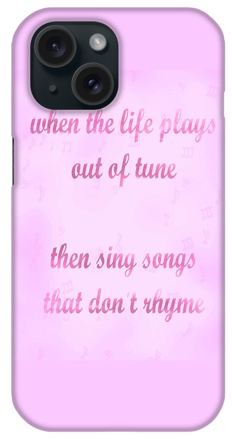 Life iPhone Case featuring the digital art Out of tune Pink by Keshava Shukla