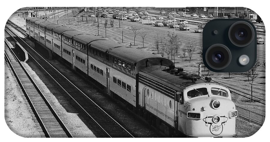 Chicago iPhone Case featuring the photograph Outbound Train On Kennedy Expressway - 1961 by Chicago and North Western Historical Society