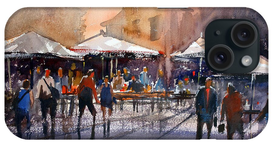 Ryan Radke iPhone Case featuring the painting Outdoor Market - Rome by Ryan Radke