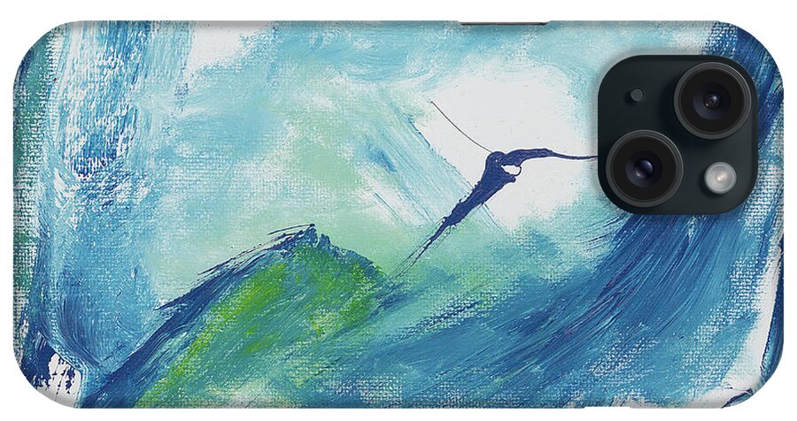 Over iPhone Case featuring the painting Over The Edge by Joe Loffredo