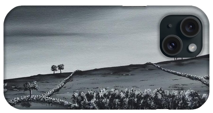 Trees iPhone Case featuring the painting Over The Hill. by Kenneth Clarke