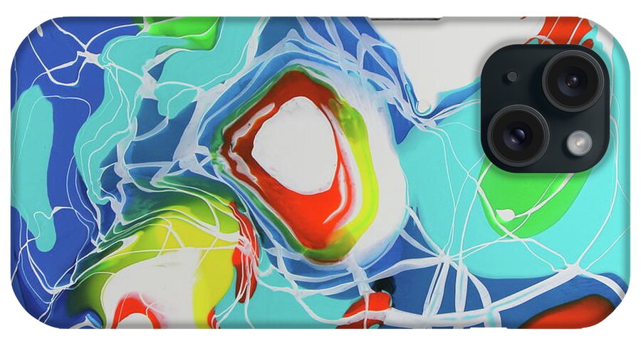 Blue iPhone Case featuring the painting Over the Moon by Madeleine Arnett