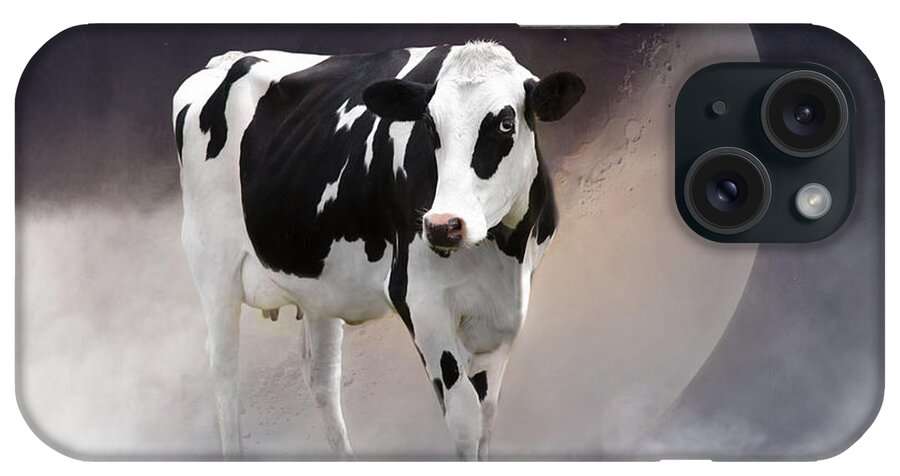 Cow iPhone Case featuring the photograph Over The Moon Too by Robin-Lee Vieira