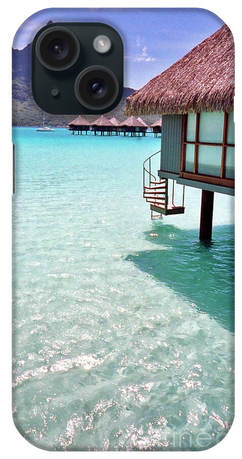 Bora Bora iPhone Case featuring the photograph Overwater Bungalows by Becqi Sherman