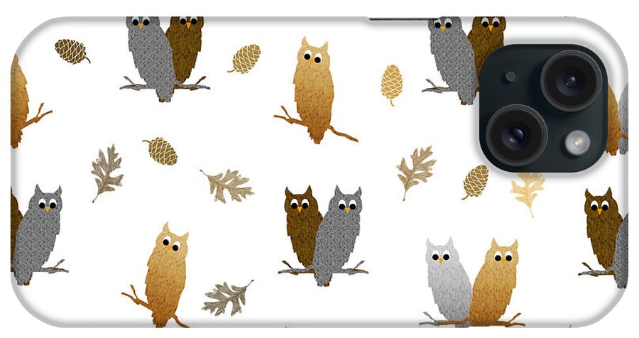Owls iPhone Case featuring the mixed media Owl Pattern by Christina Rollo