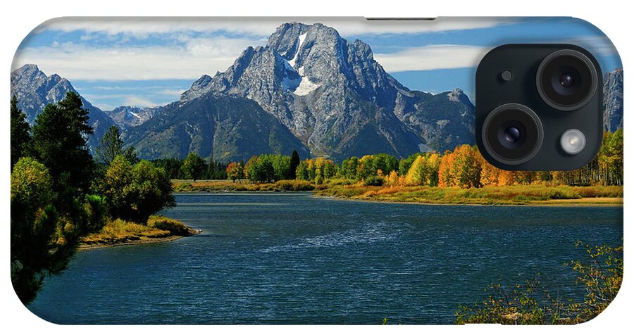 Mt. Moran iPhone Case featuring the photograph Oxbow Bend In Autumn borderless by Greg Norrell