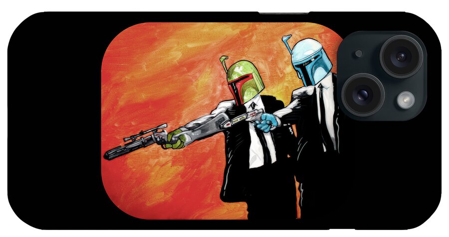 Pulp Fiction iPhone Case featuring the painting P B and J aka Pulp Fiction Boba And Jango by Jason Wright