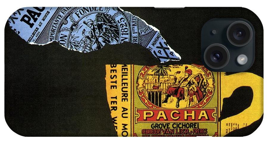 Pacha iPhone Case featuring the mixed media Pacha Grove Cichorei - Chicory, Coffee - Brussels, Belgium - Vintage Advertising Poster by Studio Grafiikka