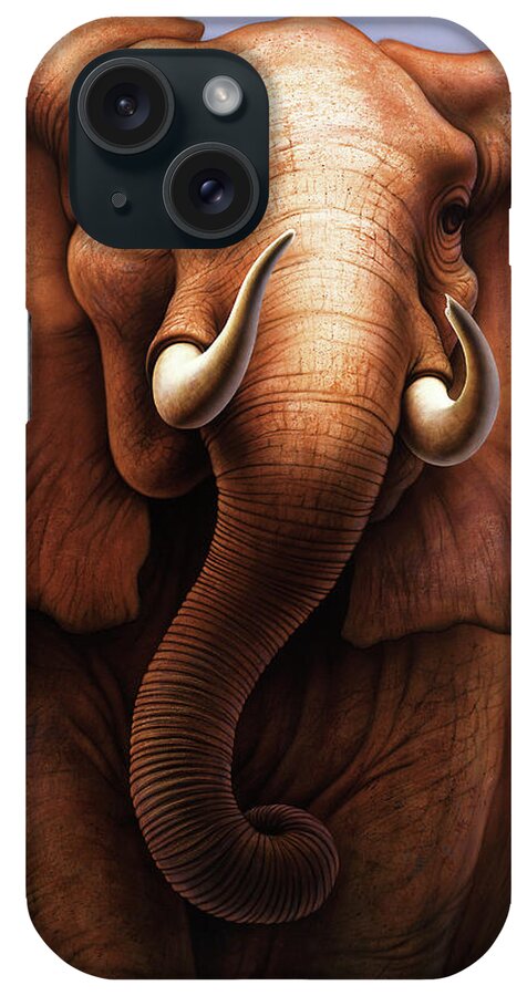 African Elephant iPhone Case featuring the painting Pachyderm by Jerry LoFaro