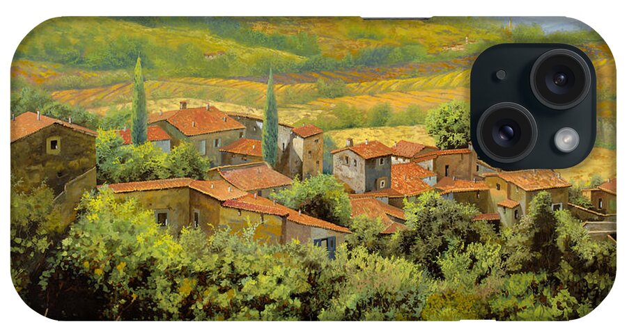 Tuscany iPhone Case featuring the painting Paesaggio Toscano by Guido Borelli