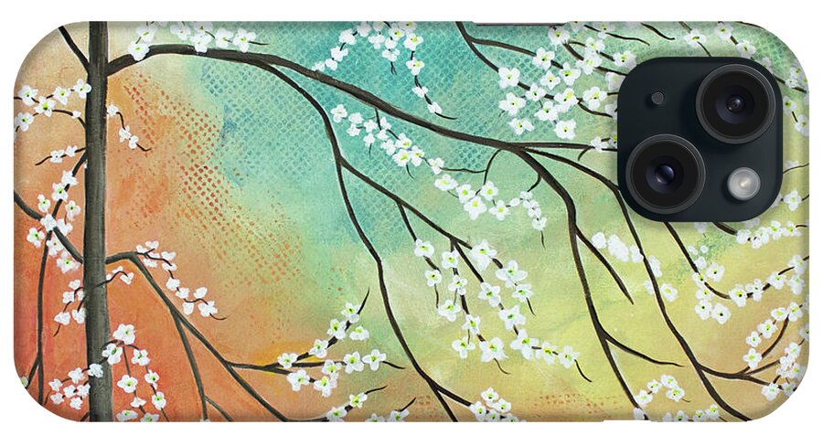 Pagoda Dogwood Blossom iPhone Case featuring the painting Flowering Dogwood Blossom Joy by Barbara McMahon