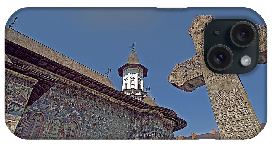 Romania iPhone Case featuring the photograph Painted Bucovina Monastery by Dennis Cox