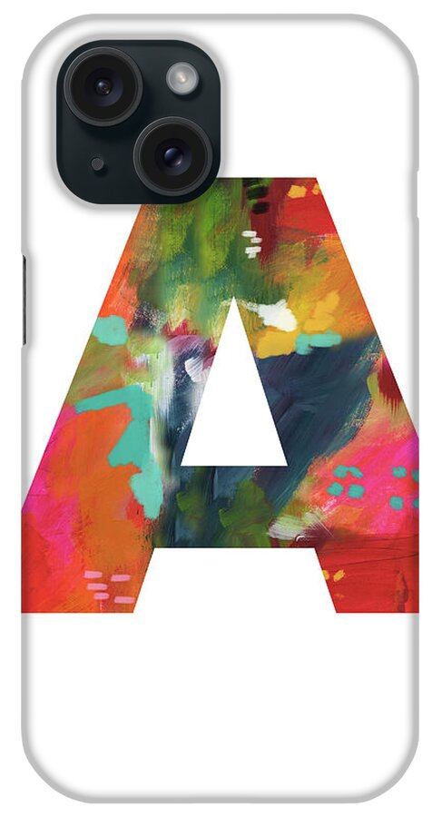 A iPhone Case featuring the painting Painted Letter A -Monogram Art by Linda Woods by Linda Woods