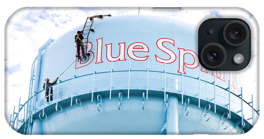 Andee Design Water Tower iPhone Case featuring the photograph Painting The Blue Springs Water Tower by Andee Design