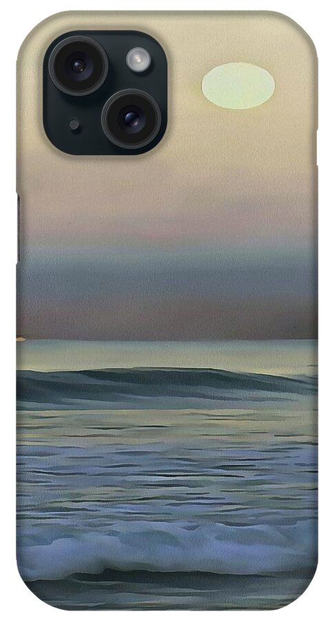 Sunset iPhone Case featuring the painting Pale Sunset by Taiche Acrylic Art