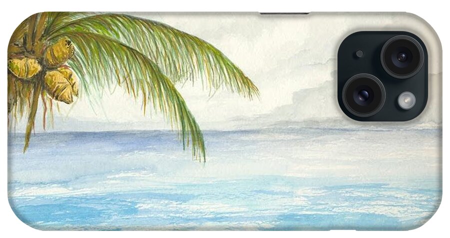 Tropical iPhone Case featuring the digital art Palm Tree Study by Darren Cannell