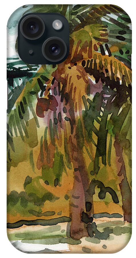 Palm Tree iPhone Case featuring the painting Palms in Key West by Donald Maier