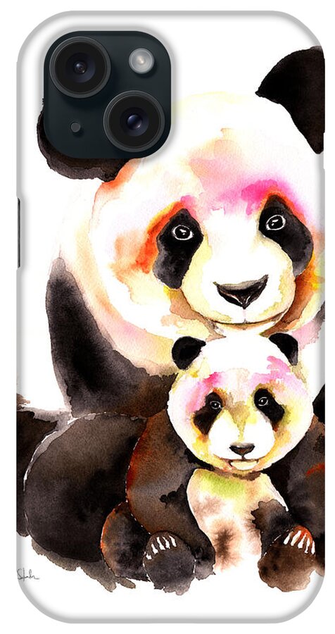 Panda iPhone Case featuring the painting Panda Bear by Isabel Salvador