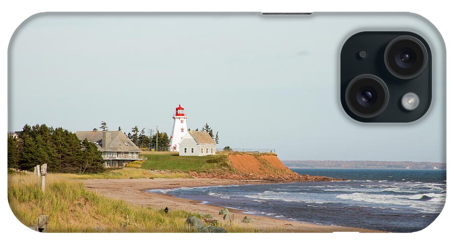 Blue iPhone Case featuring the photograph Panmure Island Lighthouse, PEI by Karen Foley