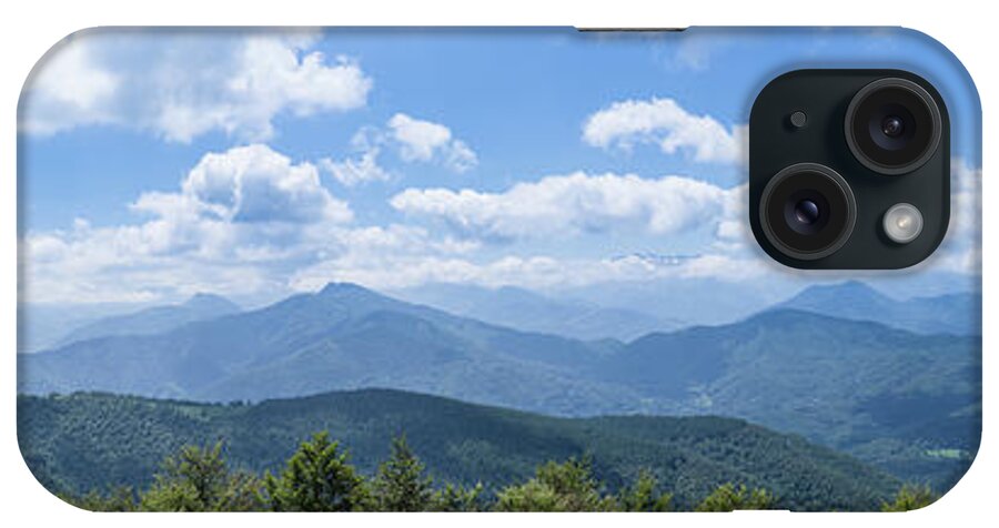 Biert iPhone Case featuring the photograph Panorama of the foothills of the Pyrenees in Biert by Semmick Photo