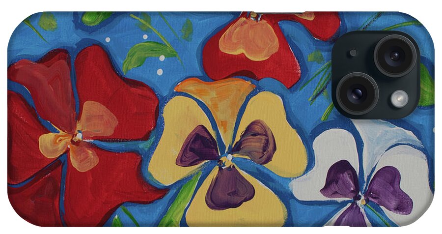 Pansy iPhone Case featuring the painting Pansies by Terri Einer