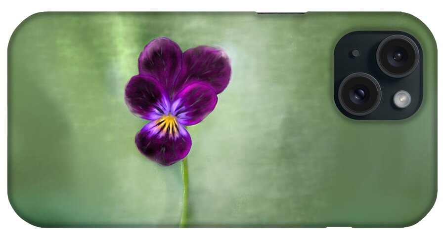 Pansy iPhone Case featuring the digital art Pansy by Lisa Redfern