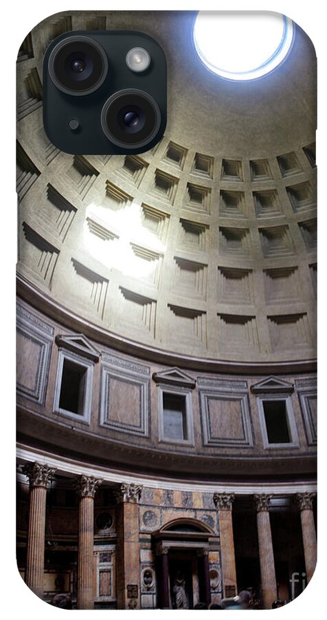 Pantheon iPhone Case featuring the photograph Pantheon Interior with tourists by Adam Long