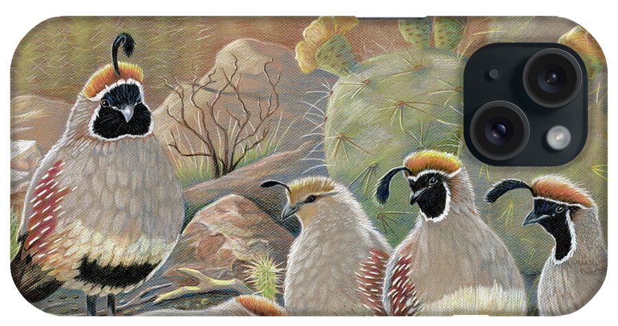 Desert Quail iPhone Case featuring the drawing Papa Grande by Marilyn Smith