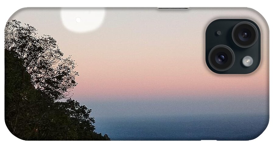 Moon iPhone Case featuring the photograph Paper Moon Over Blue Ridge by Kathy Barney