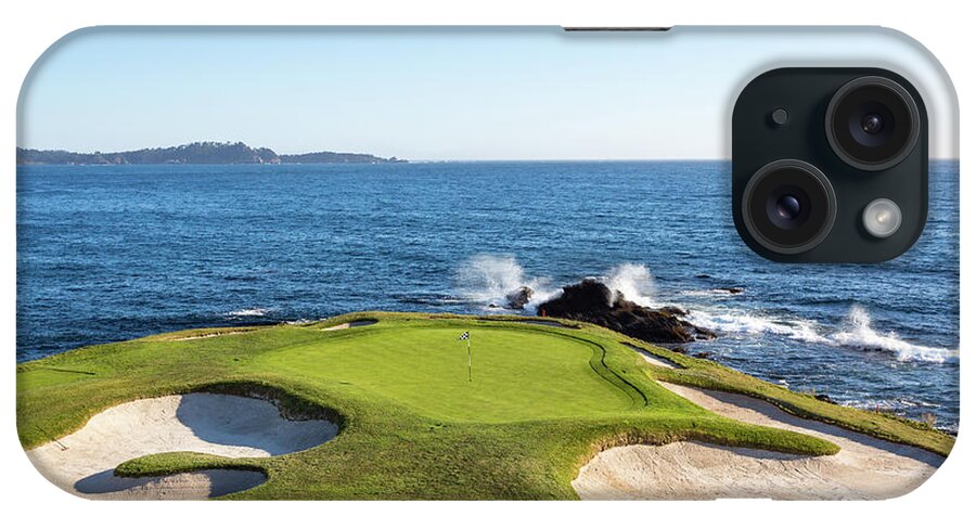 Pebble Beach Golf Course iPhone Case featuring the photograph Par 3, 7th Hole at Pebble Beach by Mike Centioli