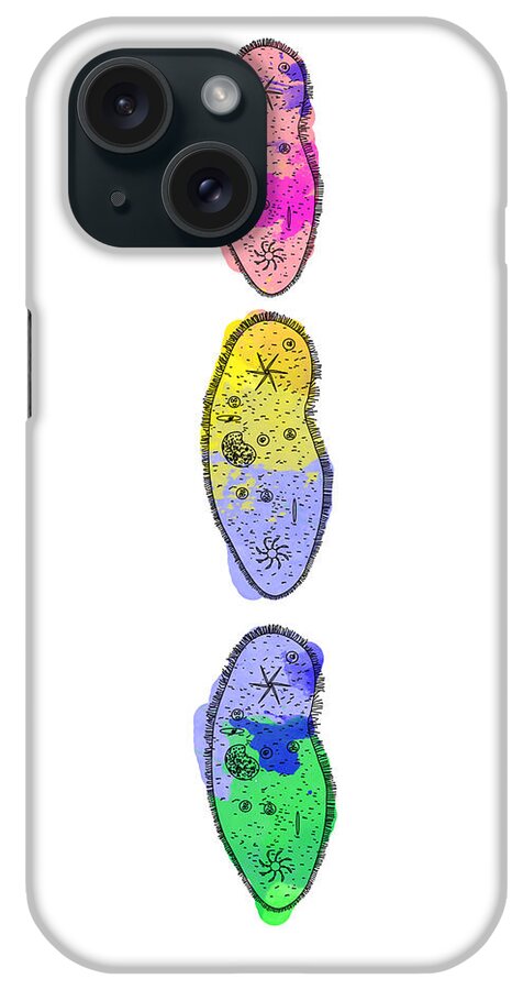 Paramecium Goes Pop iPhone Case featuring the digital art Paramecium goes pop 2 by Keshava Shukla