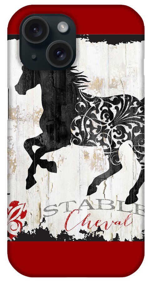 Farm iPhone Case featuring the painting Paris Farm Sign Horse by Mindy Sommers