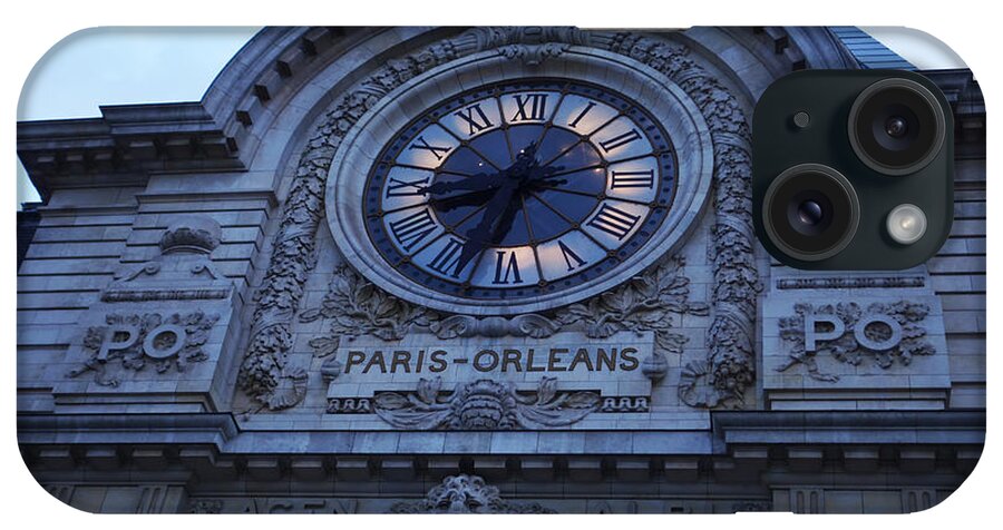 Paris iPhone Case featuring the photograph Paris France Orleans Train Station Clock by Toby McGuire