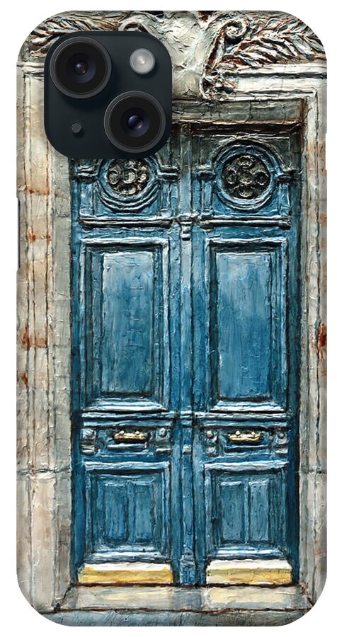 Joey Agbayani iPhone Case featuring the painting Parisian Door No. 3 by Joey Agbayani