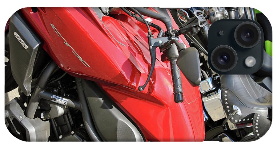 Motorcycles iPhone Case featuring the photograph Parked Motorcycles by Cora Wandel