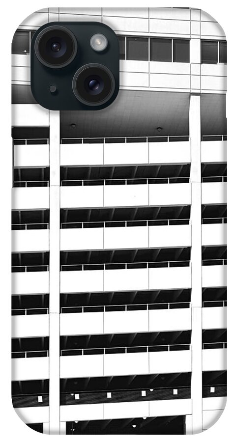 Parking Garage Abstract Architecture Building Black White Monchrome iPhone Case featuring the photograph Parking Garage by Ken DePue