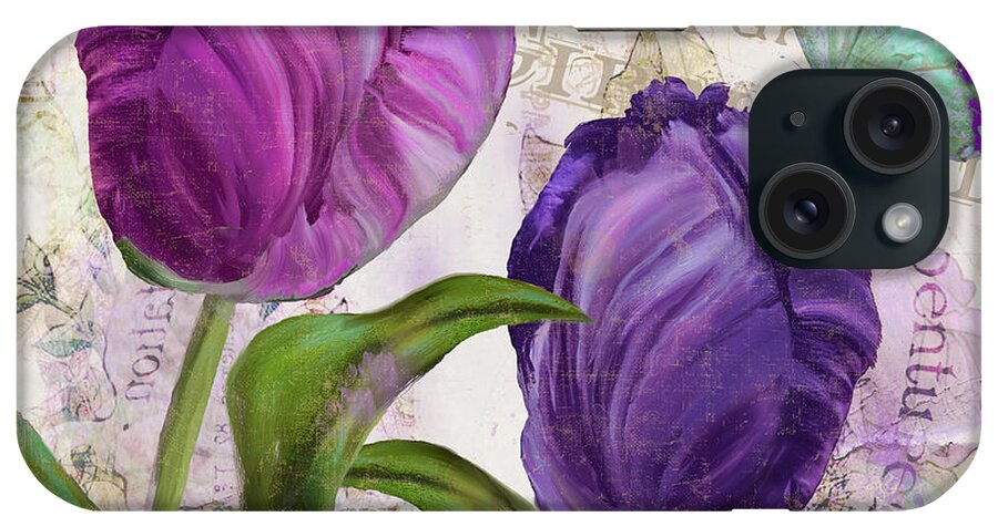 Tulips iPhone Case featuring the painting Parrot Tulips by Mindy Sommers