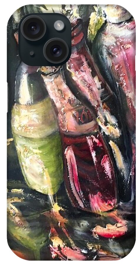 Abstracticle Still Life iPhone Case featuring the painting Parrrty two by Chuck Gebhardt